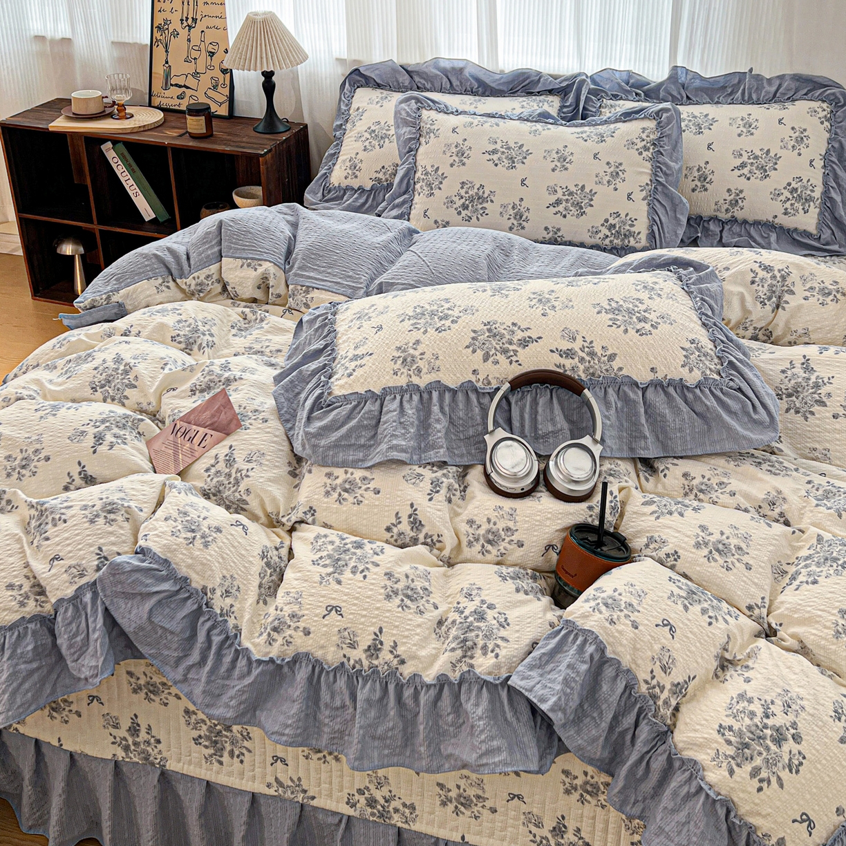 91家纺网 家纺一手货源 找家纺 元熙 2026新款泡芙纱床盖四件套 控价低于149不予供货 旧巷烟萝