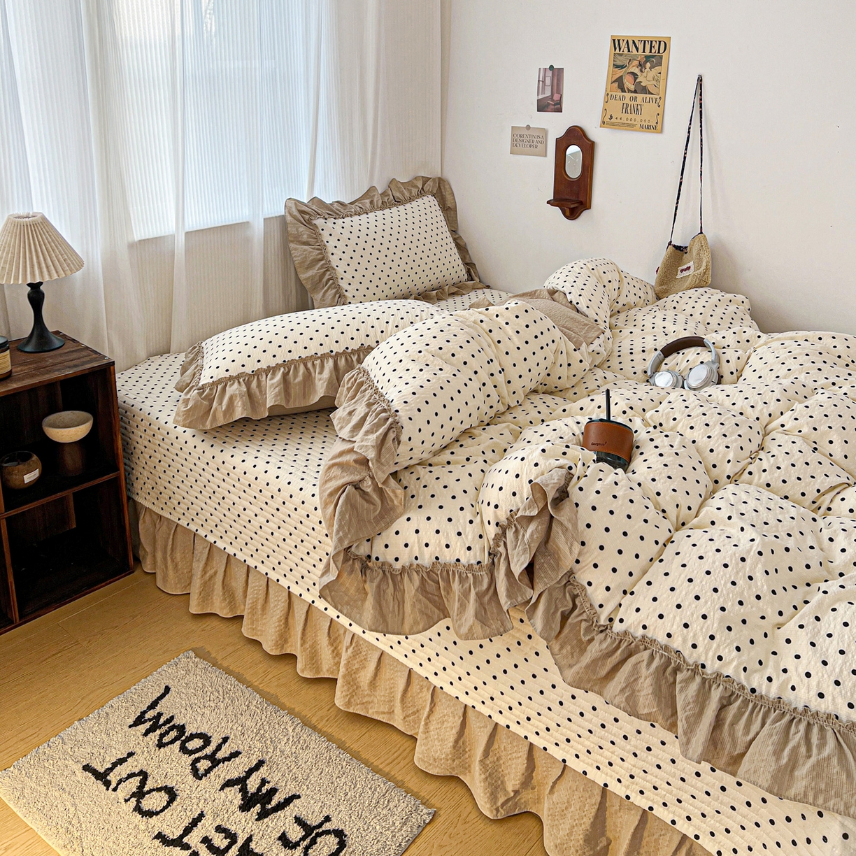 91家纺网 家纺一手货源 找家纺 元熙 2026新款泡芙纱床盖四件套 控价低于149不予供货 米雪星点