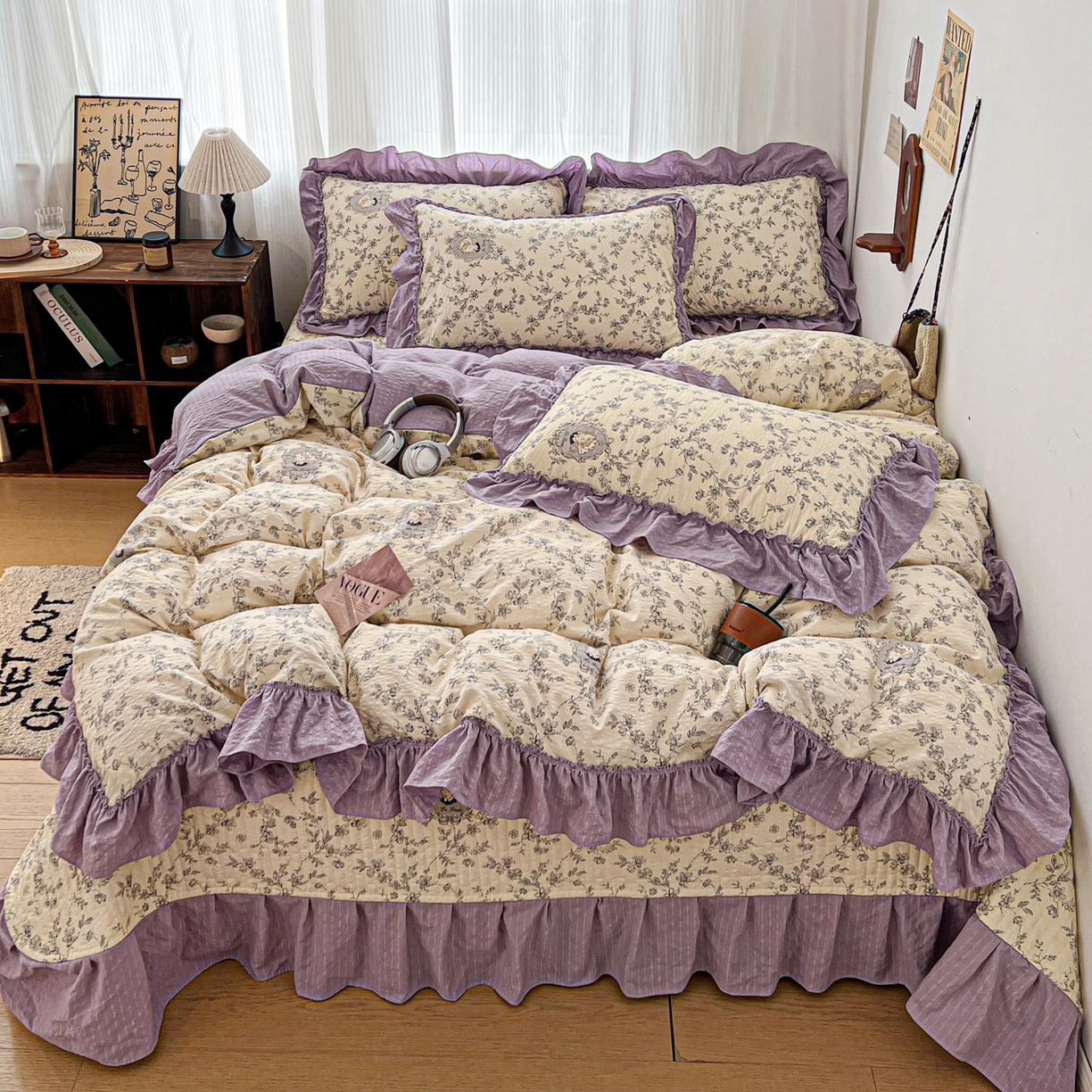 元熙 2026新款泡芙纱床盖四件套 控价低于149不予供货 花柜少女