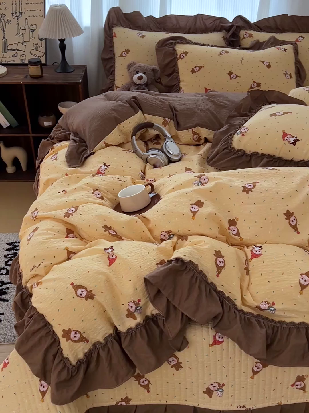 91家纺网 家纺一手货源 找家纺 元熙 2026新款泡芙纱床盖四件套 控价低于149不予供货 星星糖豆