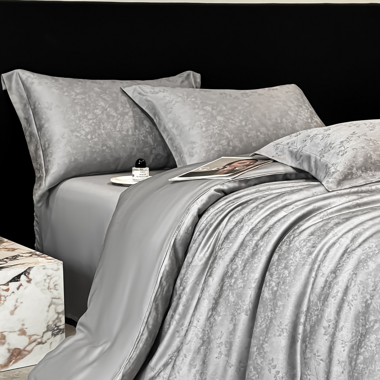 慕晨 2026新款莱赛尔提花被套四件套高级简奢款天丝4件套直播热款 玛丽