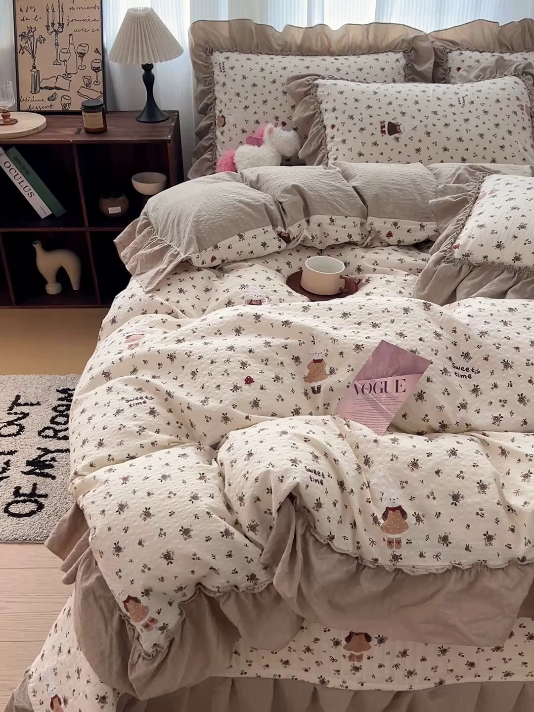 91家纺网 家纺一手货源 找家纺 元熙 2026新款泡芙纱床盖四件套 控价低于149不予供货 田园兔