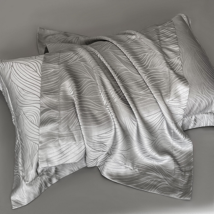 91家纺网 家纺一手货源 找家纺 慕晨 2026新款莱赛尔提花被套四件套高级简奢款天丝4件套直播热款 波雅