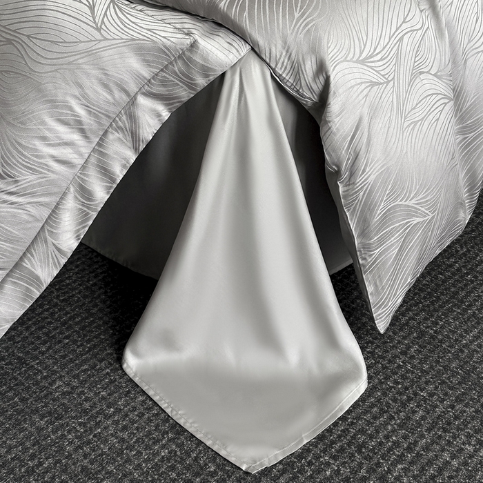 91家纺网 家纺一手货源 找家纺 慕晨 2026新款莱赛尔提花被套四件套高级简奢款天丝4件套直播热款 波雅