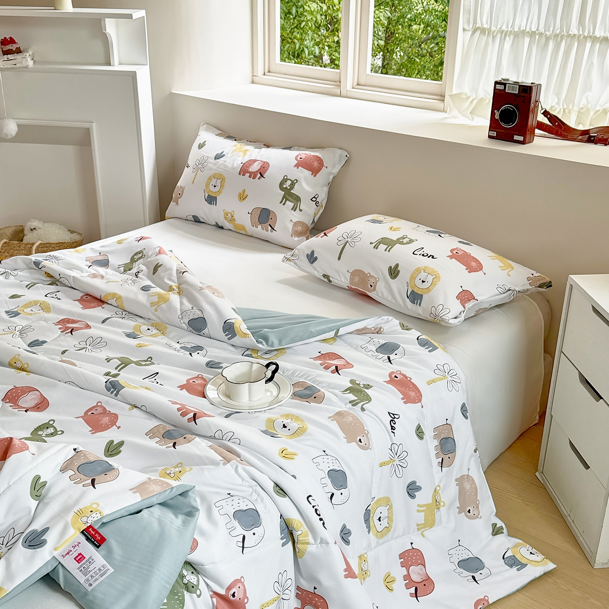 91家纺网 家纺一手货源 找家纺 梵克保罗 2026新款跑量印花款夏被被子被芯系列 动物狂想曲