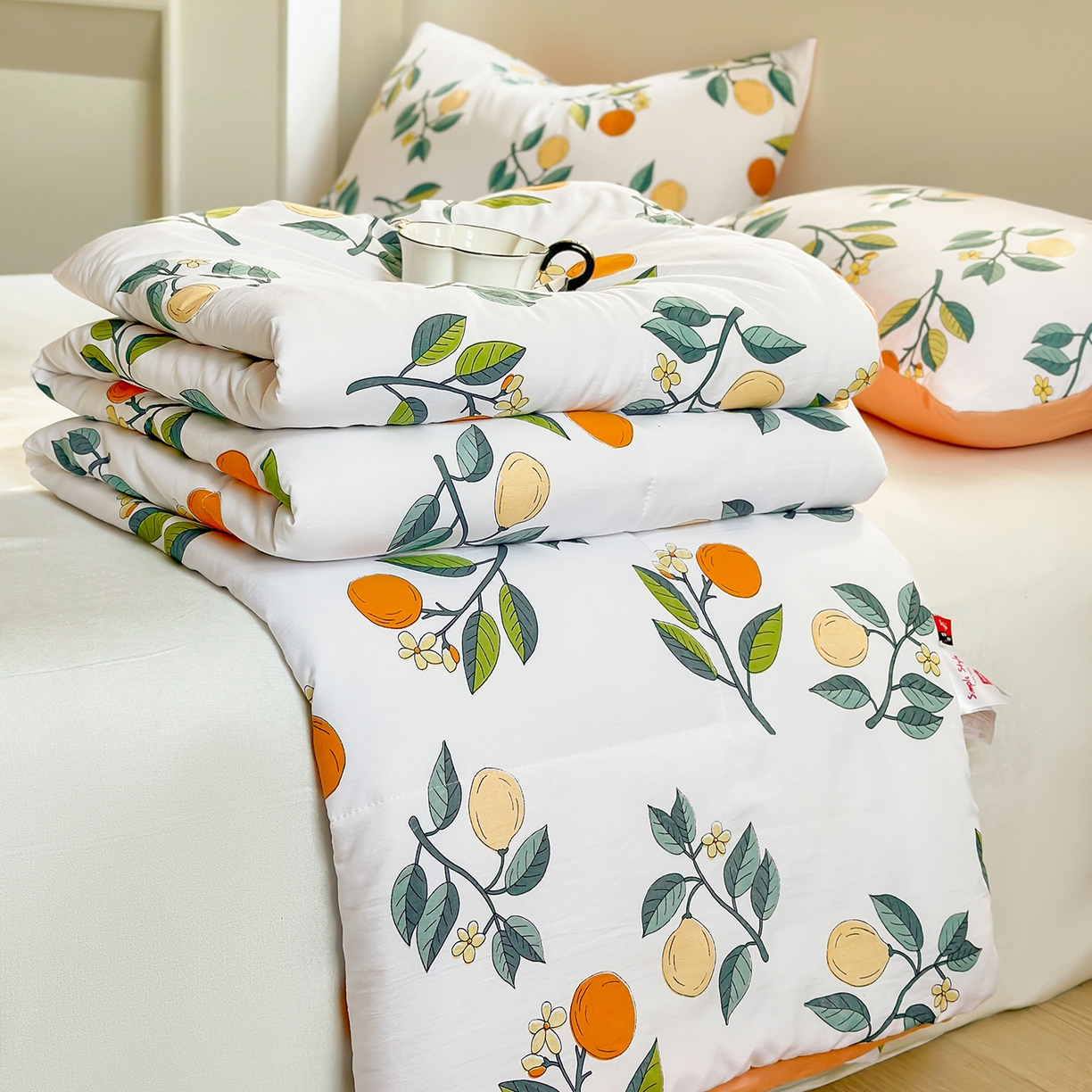 91家纺网 家纺一手货源 找家纺 梵克保罗 2026新款跑量印花款夏被被子被芯系列 金果小筑