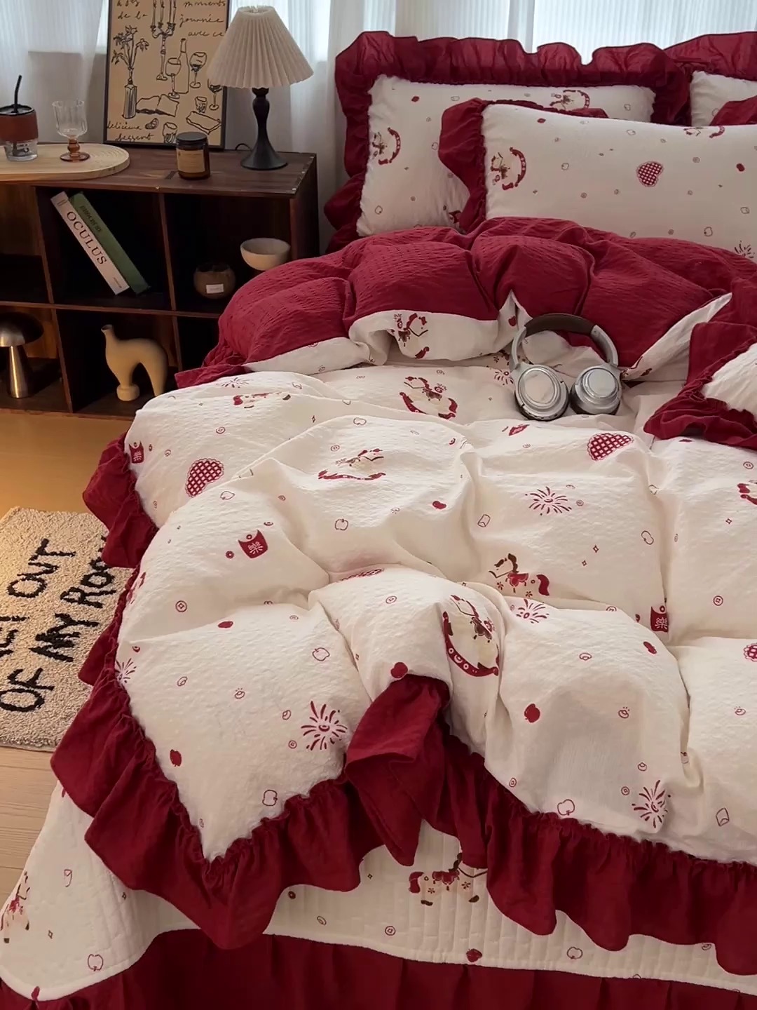 91家纺网 家纺一手货源 找家纺 元熙 2026新款泡芙纱床盖四件套 控价低于149不予供货 红马派对