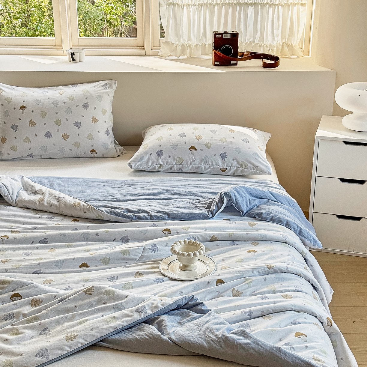 91家纺网 家纺一手货源 找家纺 梵克保罗 2026新款跑量印花款夏被被子被芯系列 浪漫枫叶