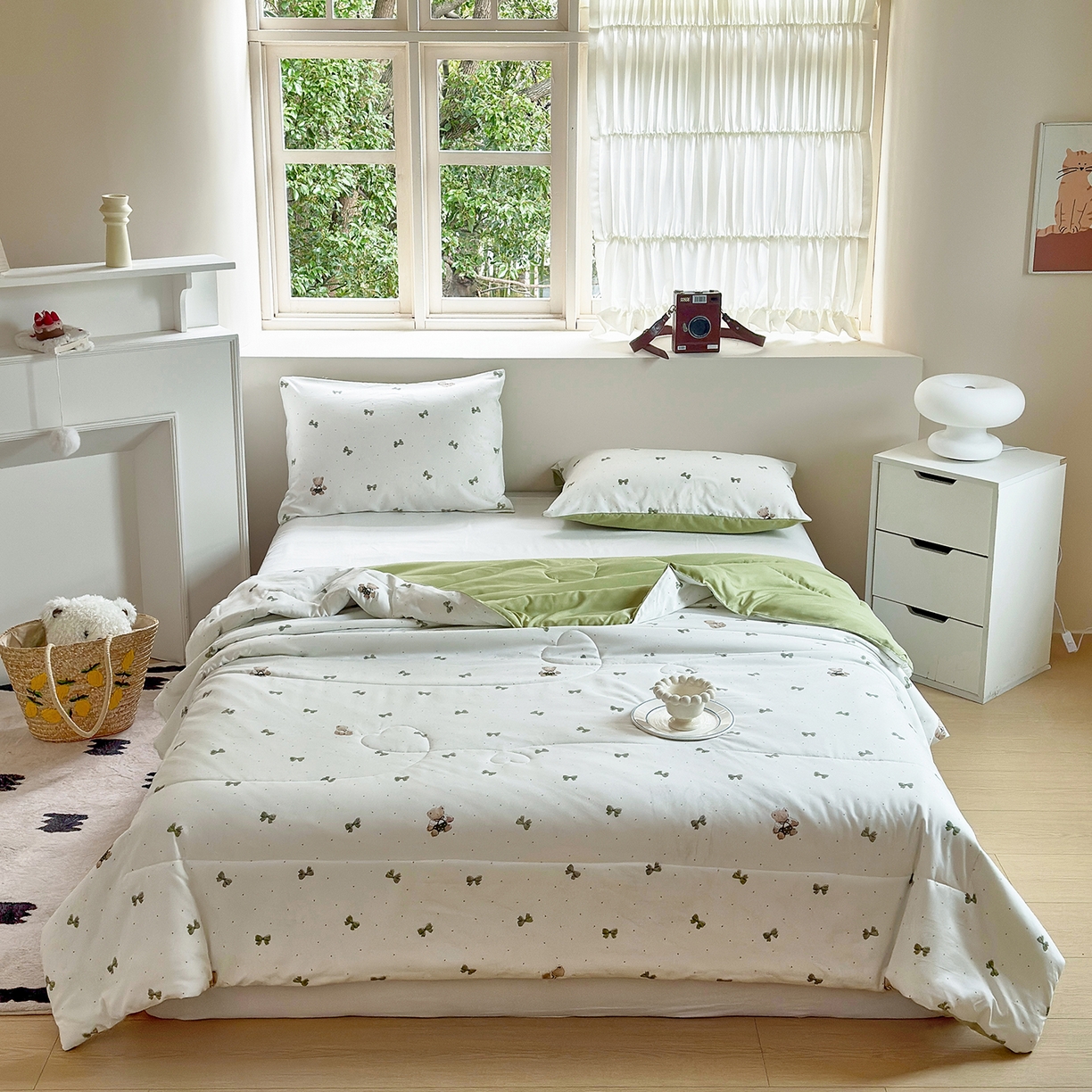 梵克保罗 2026新款跑量印花款夏被被子被芯系列 绿野小熊