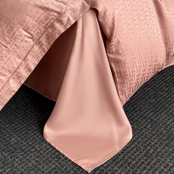 91家纺网 家纺一手货源 找家纺 慕晨 2026新款莱赛尔提花被套四件套高级简奢款天丝4件套直播热款 米娜