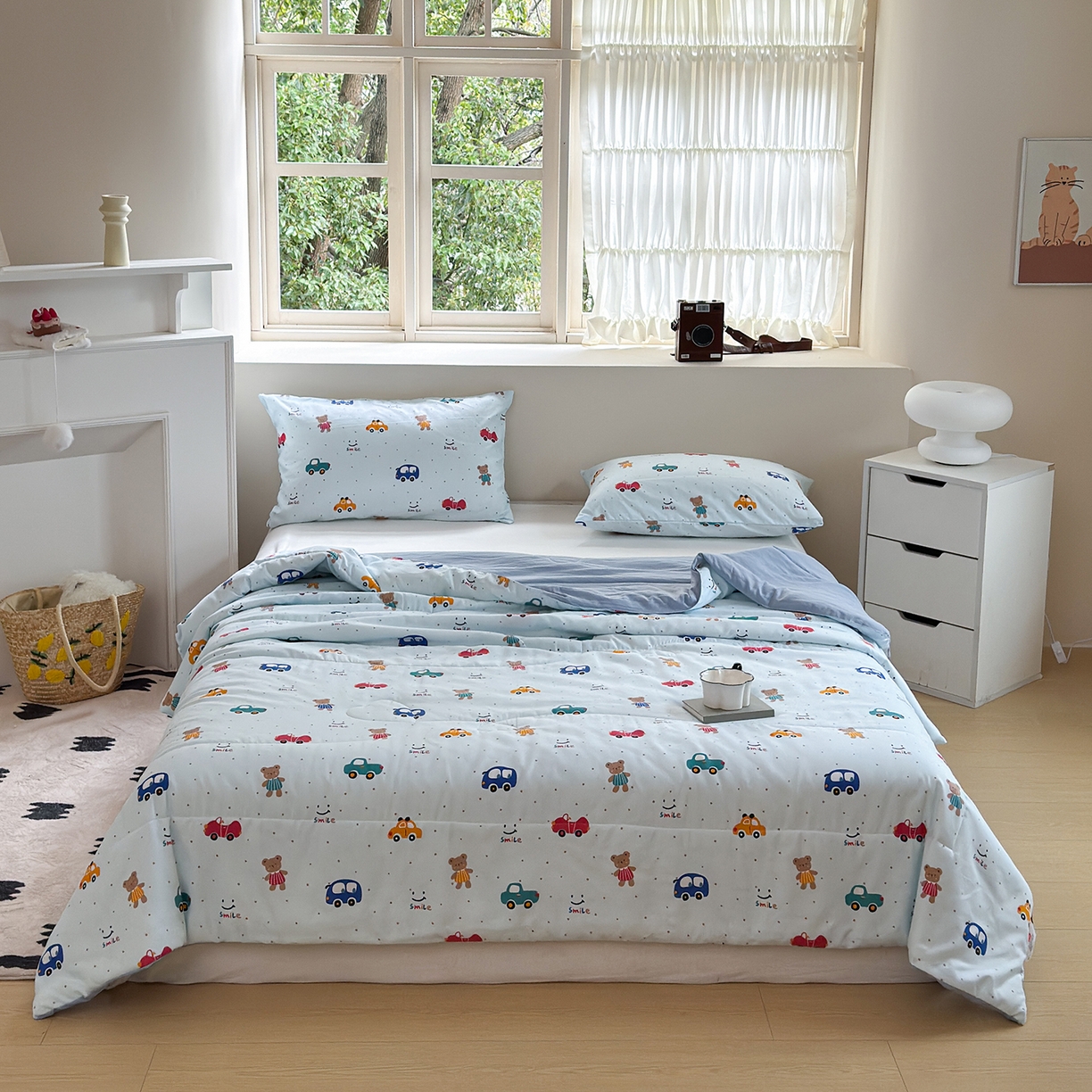 梵克保罗 2026新款跑量印花款夏被被子被芯系列 萌熊车队