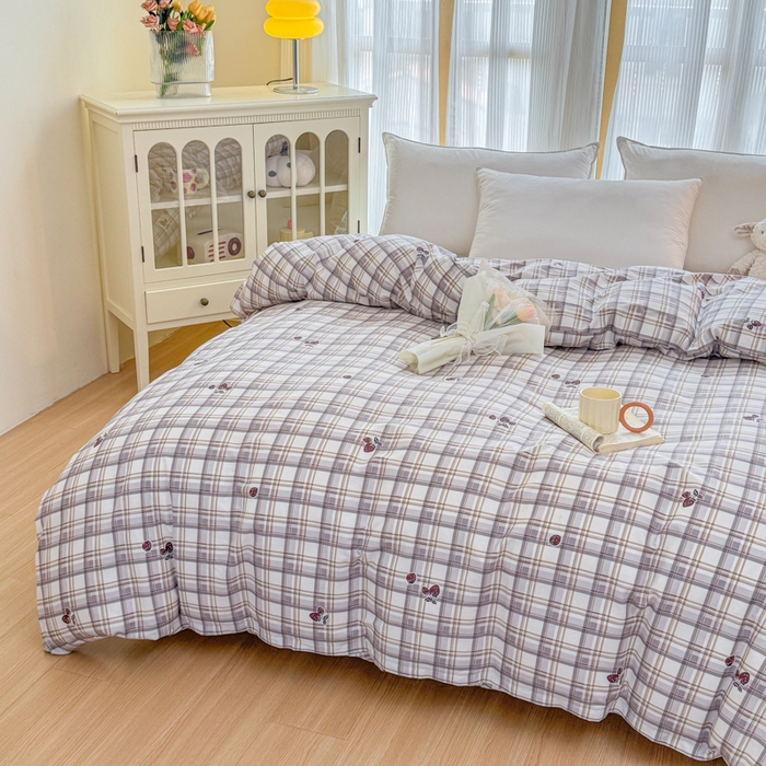 91家纺网 家纺一手货源 找家纺 （总）爱妮玖玖 2026新款小蕾丝全棉纯棉印花单层单被套被套单件单品被套