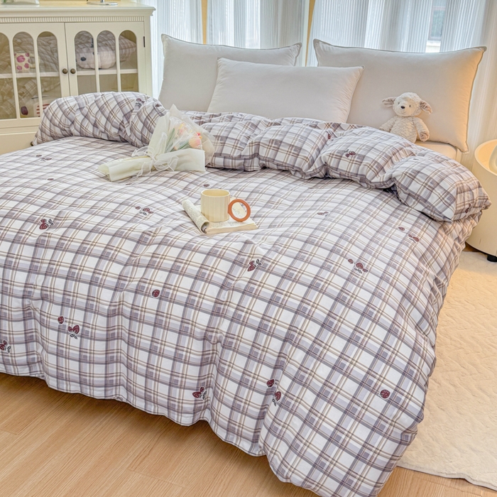 91家纺网 家纺一手货源 找家纺 （总）爱妮玖玖 2026新款小蕾丝全棉纯棉印花单层单被套被套单件单品被套