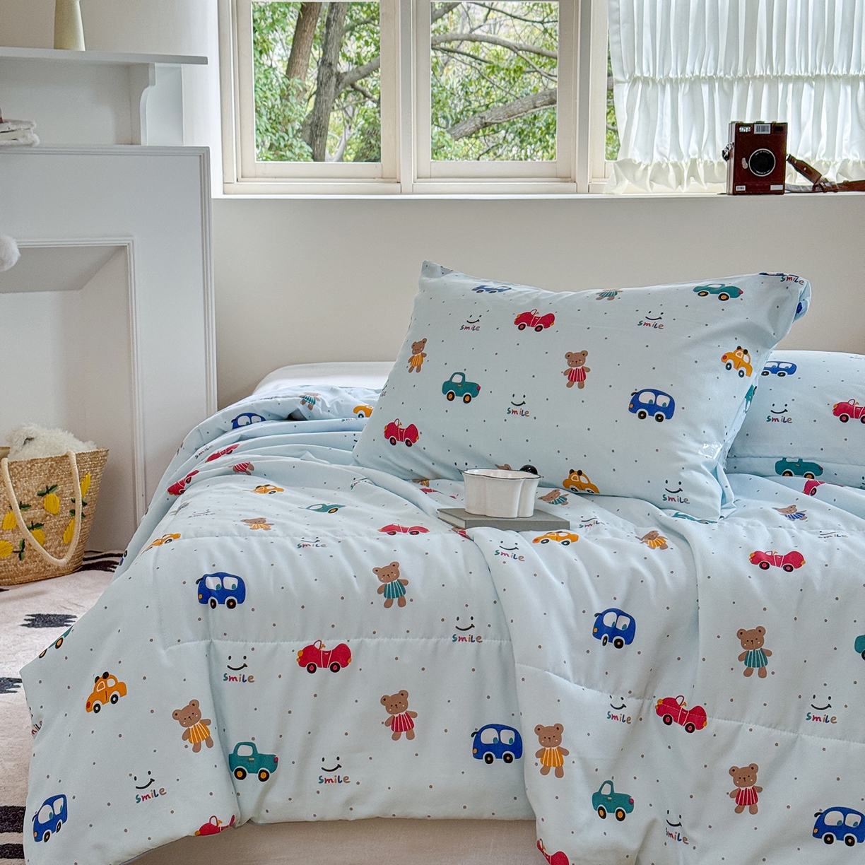 91家纺网 家纺一手货源 找家纺 梵克保罗 2026新款跑量印花款夏被被子被芯系列 萌熊车队