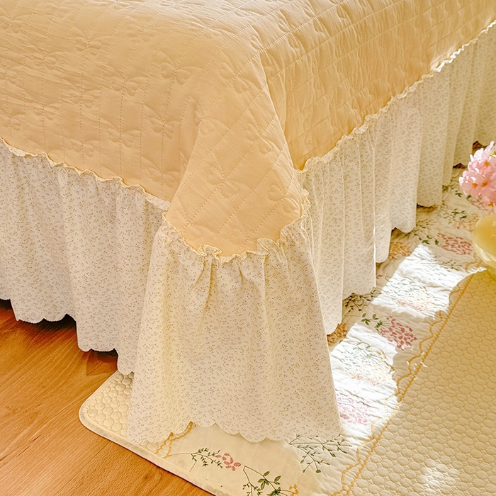 91家纺网 家纺一手货源 找家纺 （总）漫布云家纺 2026春夏新款超柔云朵棉床盖款四件套-花甜梦系列