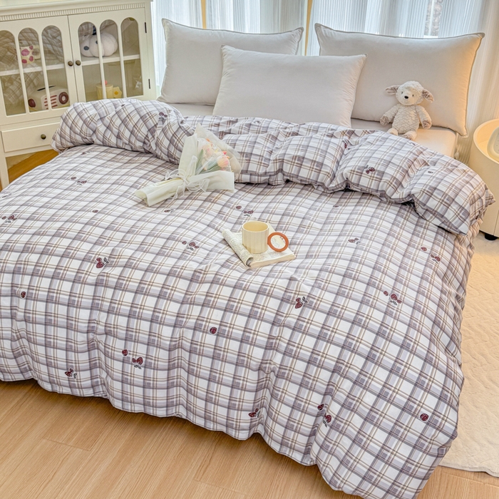 91家纺网 家纺一手货源 找家纺 （总）爱妮玖玖 2026新款小蕾丝全棉纯棉印花单层单被套被套单件单品被套