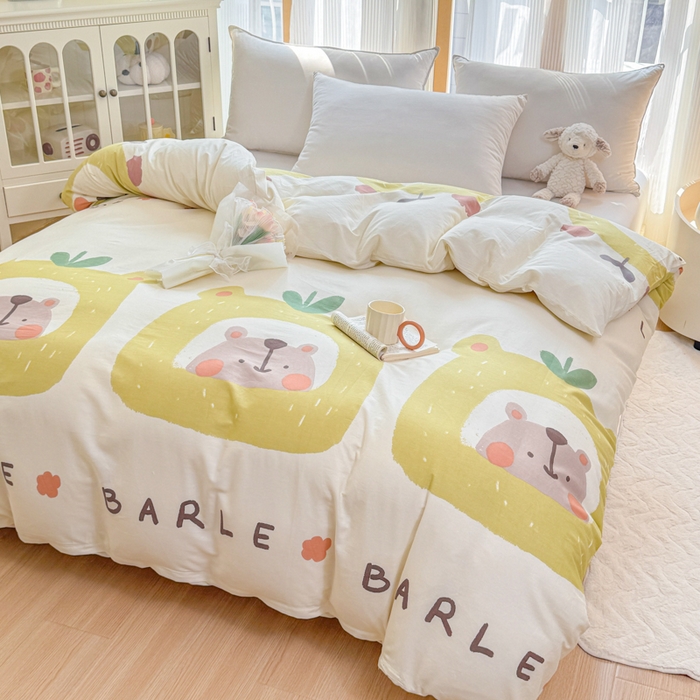 91家纺网 家纺一手货源 找家纺 （总）爱妮玖玖 2026新款小蕾丝全棉纯棉印花单层单被套被套单件单品被套