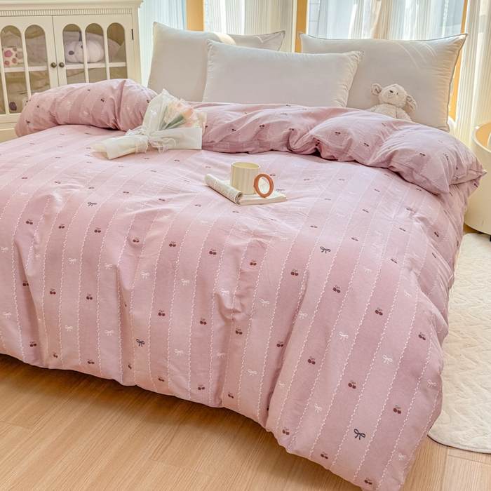 91家纺网 家纺一手货源 找家纺 （总）爱妮玖玖 2026新款小蕾丝全棉纯棉印花单层单被套被套单件单品被套