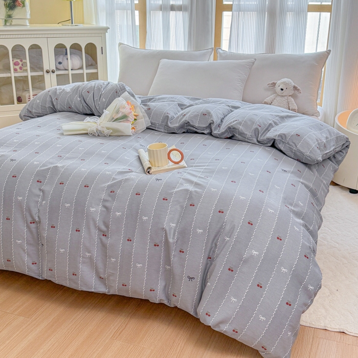 91家纺网 家纺一手货源 找家纺 （总）爱妮玖玖 2026新款小蕾丝全棉纯棉印花单层单被套被套单件单品被套