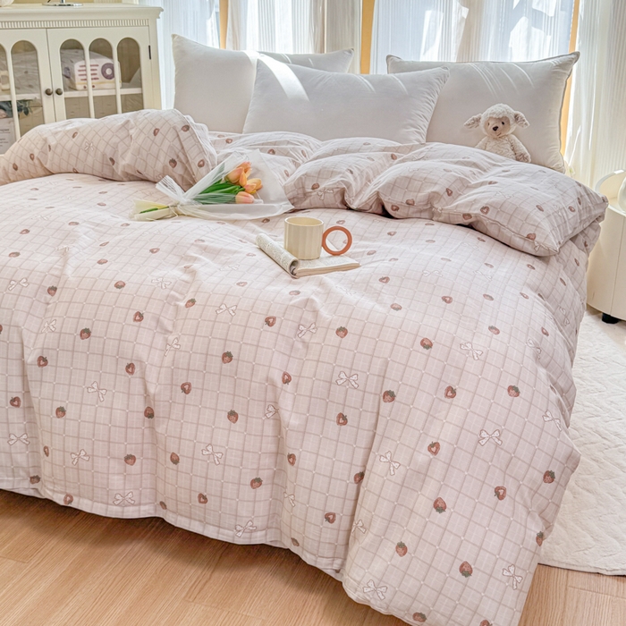 91家纺网 家纺一手货源 找家纺 （总）爱妮玖玖 2026新款小蕾丝全棉纯棉印花单层单被套被套单件单品被套