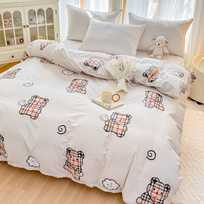 91家纺网 家纺一手货源 找家纺 （总）爱妮玖玖 2026新款小蕾丝全棉纯棉印花单层单被套被套单件单品被套