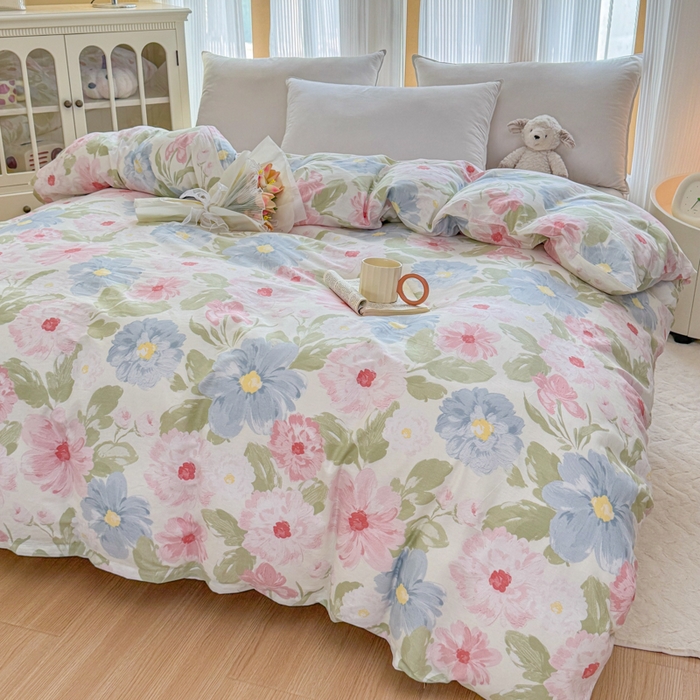 91家纺网 家纺一手货源 找家纺 （总）爱妮玖玖 2026新款小蕾丝全棉纯棉印花单层单被套被套单件单品被套