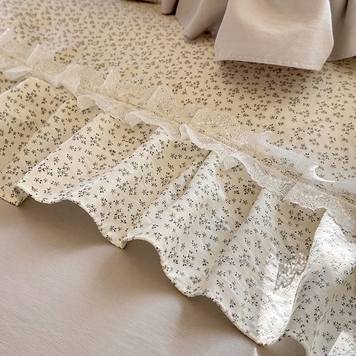 91家纺网 家纺一手货源 找家纺 漫布云家纺 2026春夏新款超柔云朵棉床盖款四件套-花甜梦系列 花甜梦-雅致灰