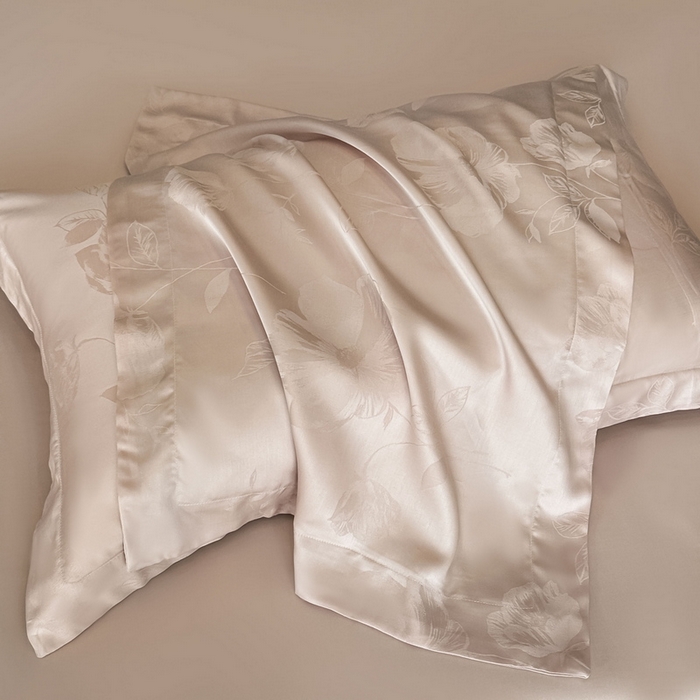 91家纺网 家纺一手货源 找家纺 慕晨 2026新款莱赛尔提花被套四件套高级简奢款天丝4件套直播热款 亚菲