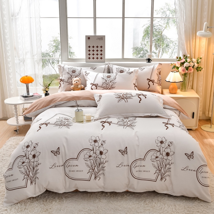 91家纺网 家纺一手货源 找家纺 董成龙 2026新款直播爆款加厚全棉活性磨毛四件套纯棉三件套 雨露花香,雨露花香