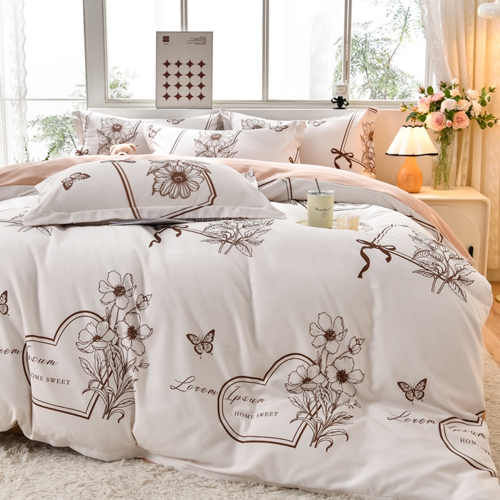 91家纺网 家纺一手货源 找家纺 董成龙 2026新款直播爆款加厚全棉活性磨毛四件套纯棉三件套 雨露花香