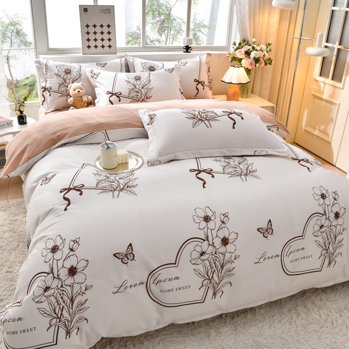 91家纺网 家纺一手货源 找家纺 董成龙 2026新款直播爆款加厚全棉活性磨毛四件套纯棉三件套 雨露花香