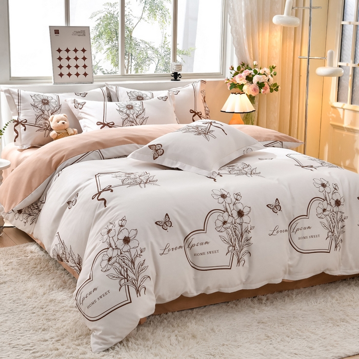 91家纺网 家纺一手货源 找家纺 董成龙 2026新款直播爆款加厚全棉活性磨毛四件套纯棉三件套 雨露花香