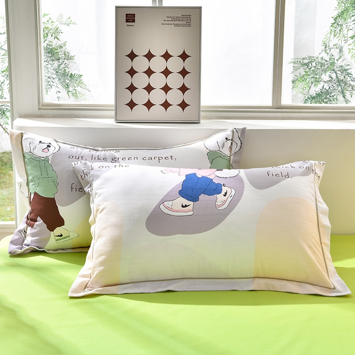 91家纺网 家纺一手货源 找家纺 董成龙 2026新款直播爆款加厚全棉活性磨毛四件套纯棉三件套 卡通-班尼