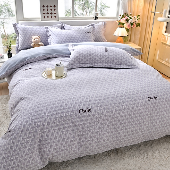 91家纺网 家纺一手货源 找家纺 董成龙 2026新款直播爆款加厚全棉活性磨毛四件套纯棉三件套 昔城-灰