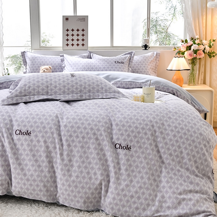 91家纺网 家纺一手货源 找家纺 董成龙 2026新款直播爆款加厚全棉活性磨毛四件套纯棉三件套 昔城-灰