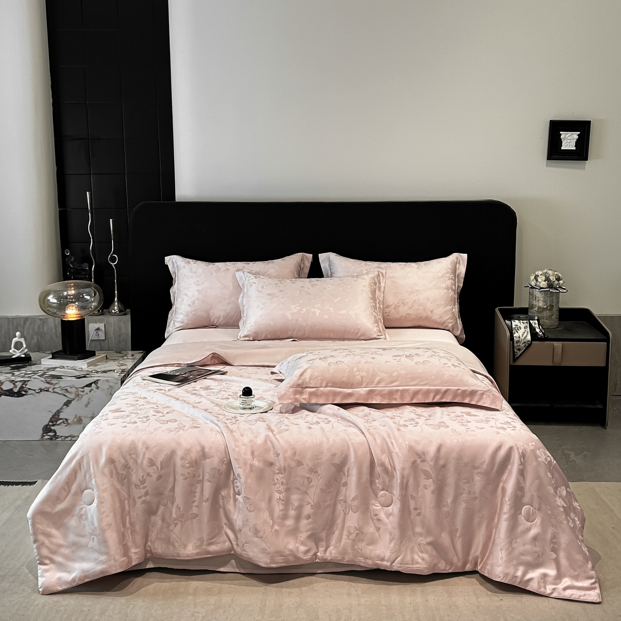 （总）慕晨 2026新款莱赛尔提花四件套高级简奢款天丝夏被四件套直播热款