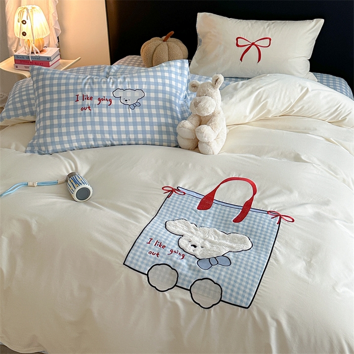 91家纺网 家纺一手货源 找家纺 （总）暖生活 2026新款全棉色织贴布绣四件套