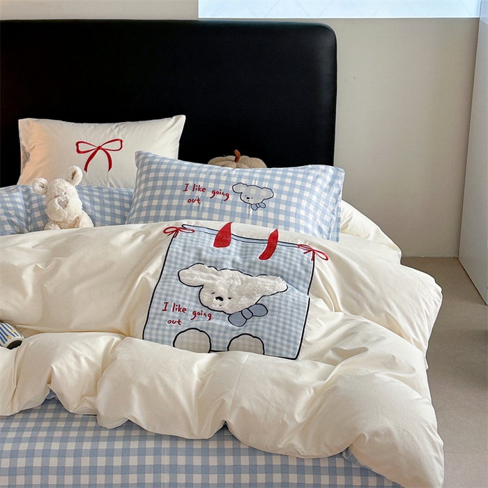 91家纺网 家纺一手货源 找家纺 （总）暖生活 2026新款全棉色织贴布绣四件套