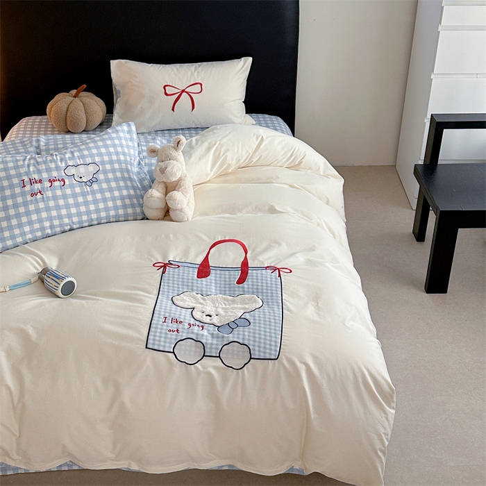 91家纺网 家纺一手货源 找家纺 （总）暖生活 2026新款全棉色织贴布绣四件套