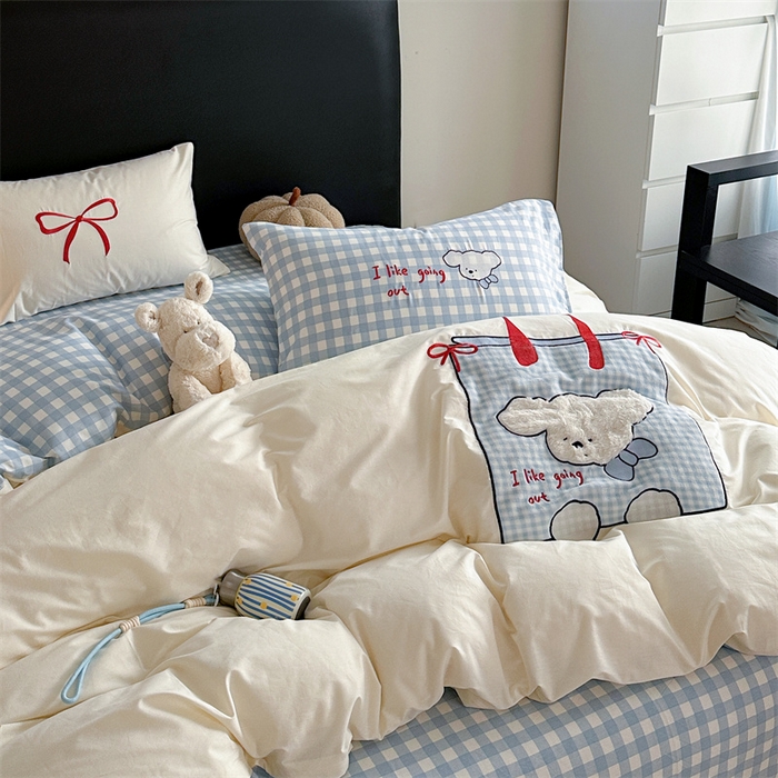 91家纺网 家纺一手货源 找家纺 （总）暖生活 2026新款全棉色织贴布绣四件套