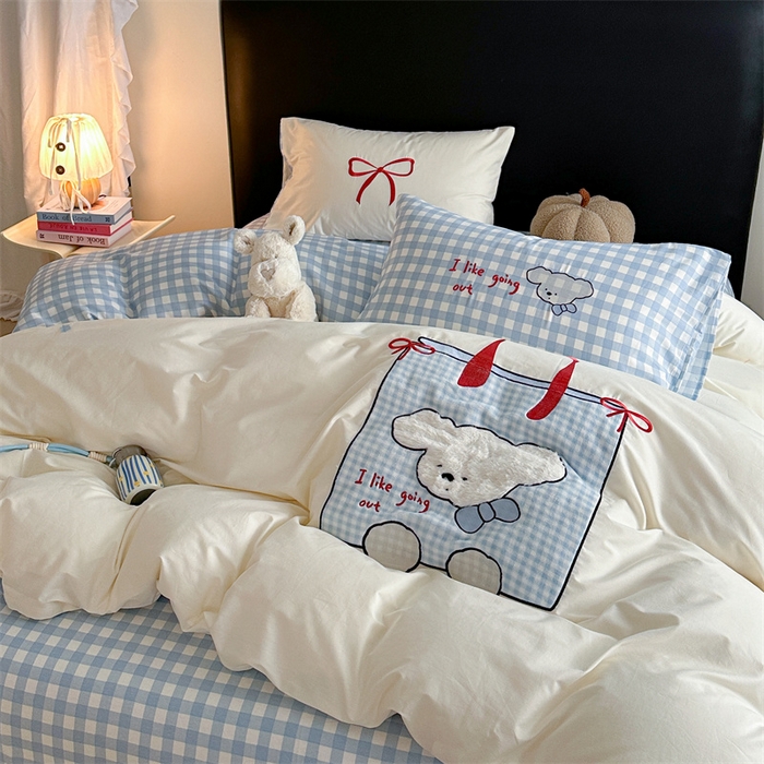 91家纺网 家纺一手货源 找家纺 （总）暖生活 2026新款全棉色织贴布绣四件套