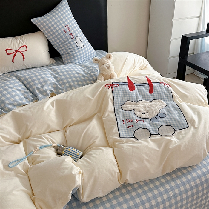 91家纺网 家纺一手货源 找家纺 （总）暖生活 2026新款全棉色织贴布绣四件套