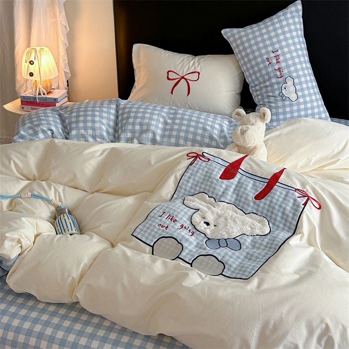 91家纺网 家纺一手货源 找家纺 （总）暖生活 2026新款全棉色织贴布绣四件套