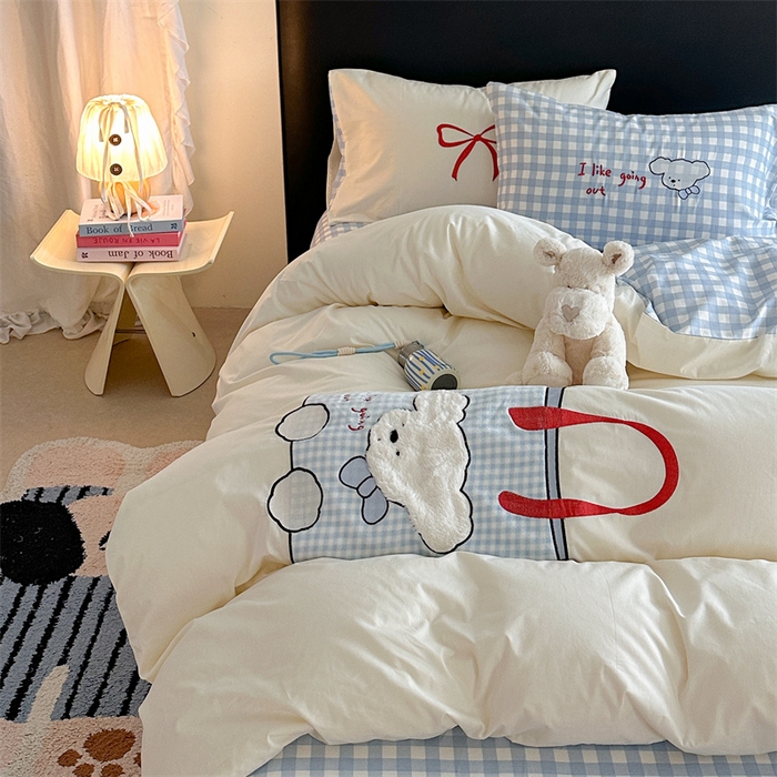 91家纺网 家纺一手货源 找家纺 （总）暖生活 2026新款全棉色织贴布绣四件套