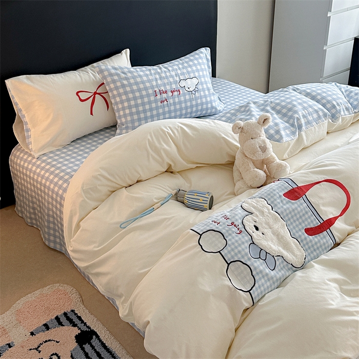 91家纺网 家纺一手货源 找家纺 （总）暖生活 2026新款全棉色织贴布绣四件套