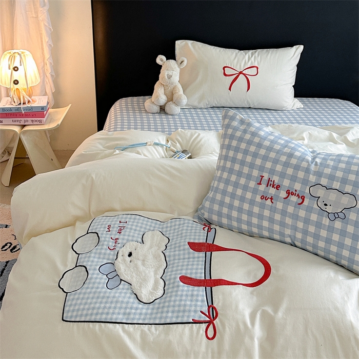 91家纺网 家纺一手货源 找家纺 （总）暖生活 2026新款全棉色织贴布绣四件套