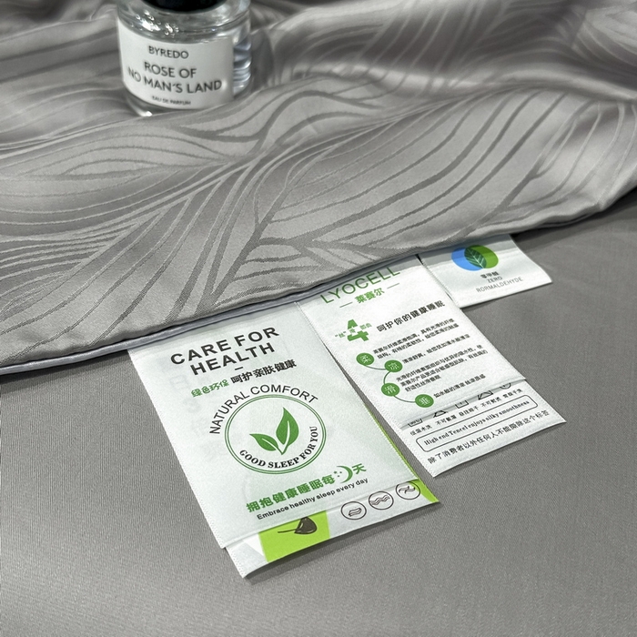 91家纺网 家纺一手货源 找家纺 慕晨 2026新款莱赛尔提花四件套高级简奢款天丝夏被四件套直播热款 波雅