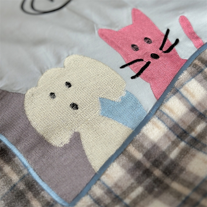 91家纺网 家纺一手货源 找家纺 暖生活 2026新款全棉色织贴布绣四件套 小宠生活