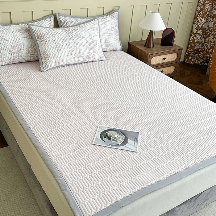 91家纺网 家纺一手货源 找家纺 （总）幸嘉轩 2026新款凉感丝夏被床盖四件套拼色夏凉被空调被