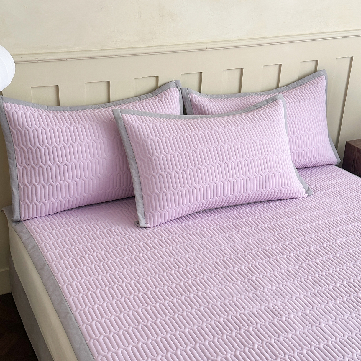 91家纺网 家纺一手货源 找家纺 幸嘉轩 2026新款凉感丝夏被床盖四件套拼色夏凉被空调被 绿+紫